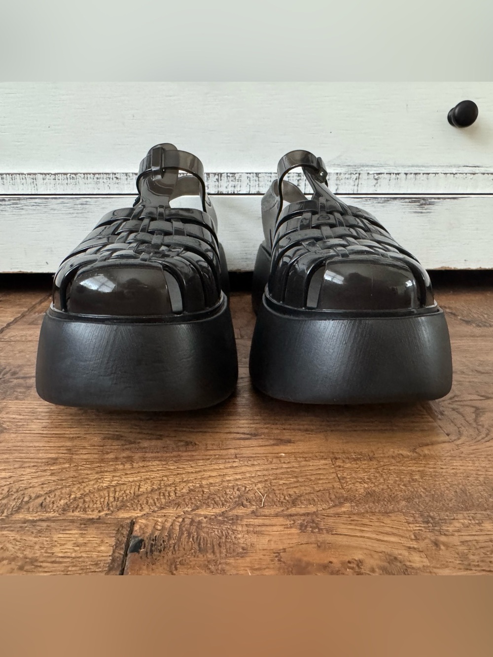 New Melissa Possession Plato Platform Jelly Sandal Black Women's Size 10 - Picture 7 of 9
